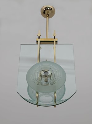 Mid-Century Modern Italian Brass and Crystal Pendant from Galotti & Radice, 1970-FER-1795885