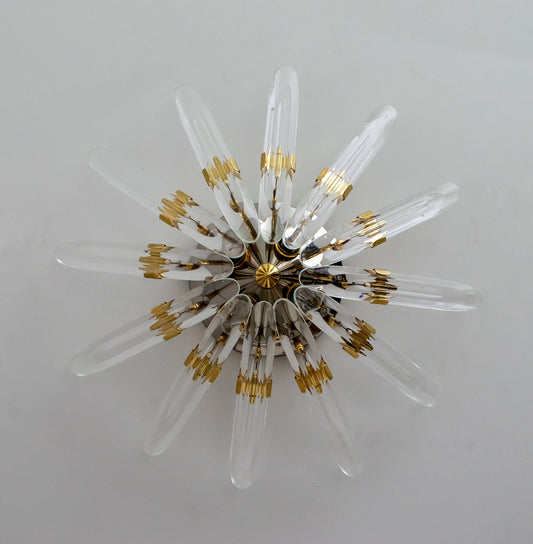 Mid-Century Modern Italian Brass and Crystal Wall Sconce from Stilkronen, 1970s