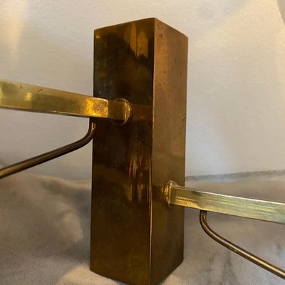 Mid-Century Modern Italian Brass and Glass Wall Sconces, 1960s, Set of 2-NMK-1424935