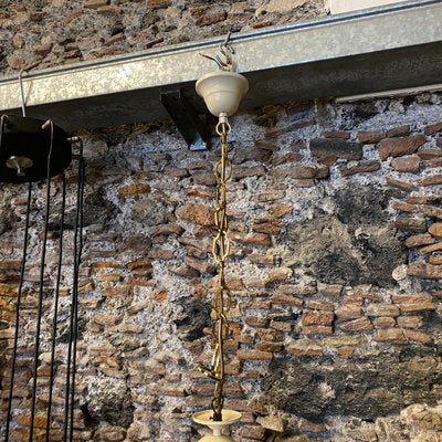 Mid-Century Modern Italian Brass and Painted Metal Chandelier, 1950s-NMK-941685