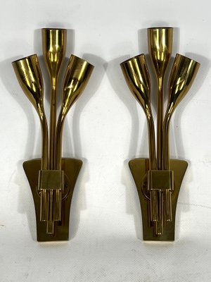 Mid-Century Modern Italian Brass Sconces from Lumi Milano, 1960s, Set of 2-OT-1347982