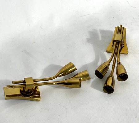 Mid-Century Modern Italian Brass Sconces from Lumi Milano, 1960s, Set of 2-OT-1347982