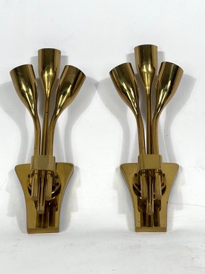 Mid-Century Modern Italian Brass Sconces from Lumi Milano, 1960s, Set of 2-OT-1347982