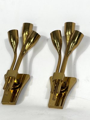 Mid-Century Modern Italian Brass Sconces from Lumi Milano, 1960s, Set of 2-OT-1347982