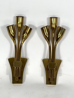 Mid-Century Modern Italian Brass Sconces from Lumi Milano, 1960s, Set of 2-OT-1347982