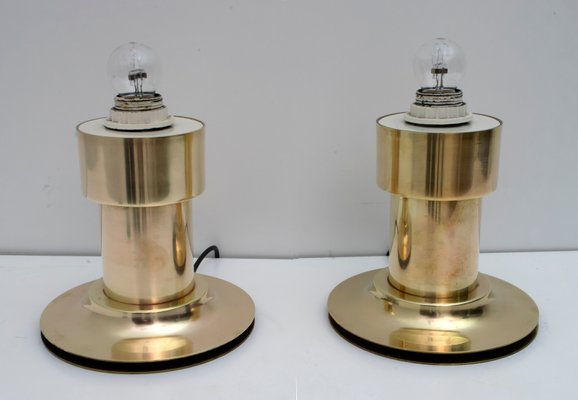 Mid-Century Modern Italian Brass Table Lamps, 1960s, Set of 2-FER-701489