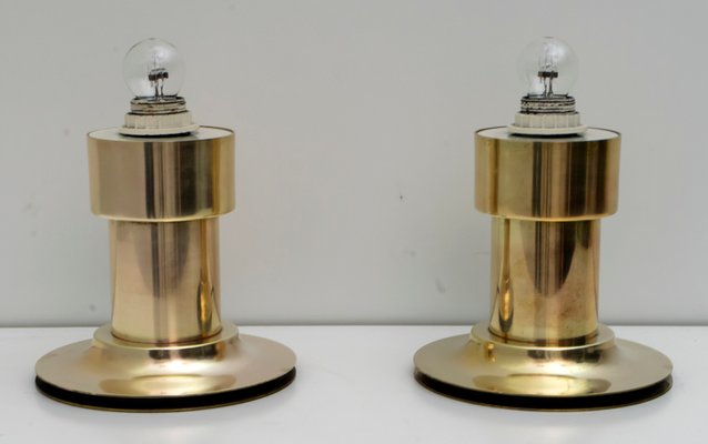 Mid-Century Modern Italian Brass Table Lamps, 1960s, Set of 2-FER-701489