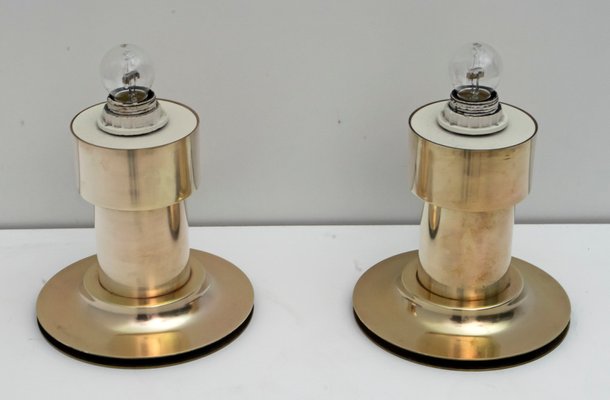 Mid-Century Modern Italian Brass Table Lamps, 1960s, Set of 2-FER-701489