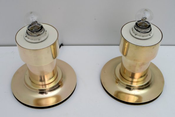 Mid-Century Modern Italian Brass Table Lamps, 1960s, Set of 2-FER-701489