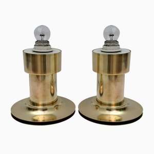 Mid-Century Modern Italian Brass Table Lamps, 1960s, Set of 2-FER-701489