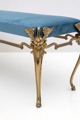 Mid-Century Modern Italian Bronze and Brass Bench, 1950s-FER-1761062