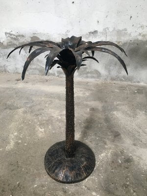 Mid-Century Modern Italian Burnished Iron Palm Tree Sculpture-DHH-1173520