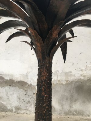 Mid-Century Modern Italian Burnished Iron Palm Tree Sculpture-DHH-1173520