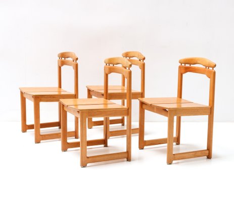 Mid-Century Modern Italian Chairs in Ash, 1970s, Set of 4-MY-1358177