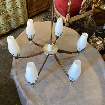 Mid-Century Modern Italian Chandelier in the Style of Arredoluce, 1950s-NMK-1079922