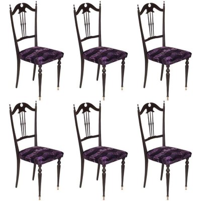 Mid-Century Modern Italian Chiavari Dining Chairs by Paolo Buffa, 1950s, Set of 6-NJV-738845