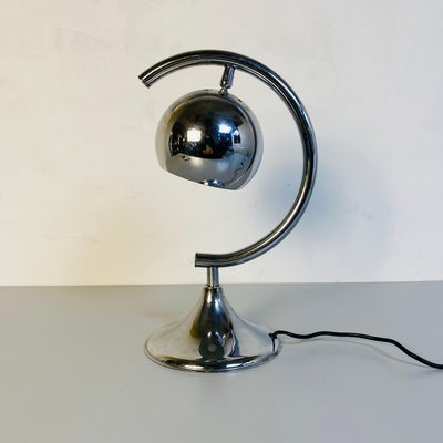 Mid-Century Modern Italian Chrome Table Lamp with Semi-Circular Structure, 1970s-GDD-1096957