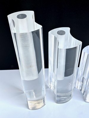 Mid-Century Modern Italian Crystal Acrylic Glass Vases from Guzzini, 1970s, Set of 4-JDR-1125515