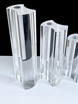 Mid-Century Modern Italian Crystal Acrylic Glass Vases from Guzzini, 1970s, Set of 4-JDR-1125515