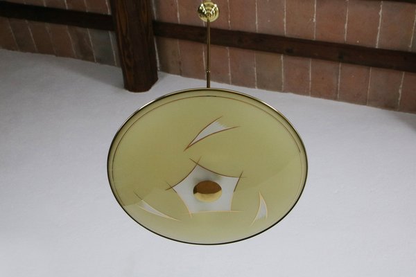 Mid-Century Modern Italian Disc Chandelier or Pendant Lamp, 1950s-MTX-1260918