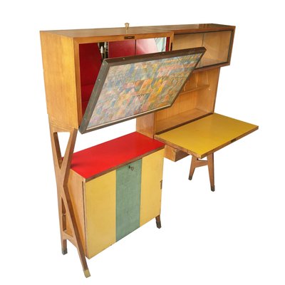 Mid-Century Modern Italian Dry Bar Cabinet & Secretary-LYQ-1171692