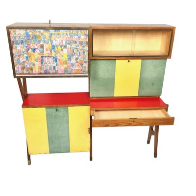 Mid-Century Modern Italian Dry Bar Cabinet & Secretary-LYQ-1171692