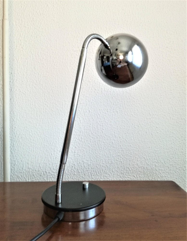 Mid-Century Modern Italian Eyeball Desk Lamp in Chrome, 1960s