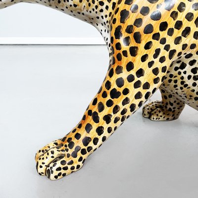 Mid-Century Modern Italian Feline Animal Cheetah Ceramic Statue, 1960s-GDD-1354956