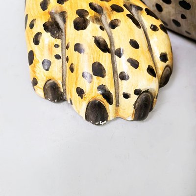 Mid-Century Modern Italian Feline Animal Cheetah Ceramic Statue, 1960s-GDD-1354956