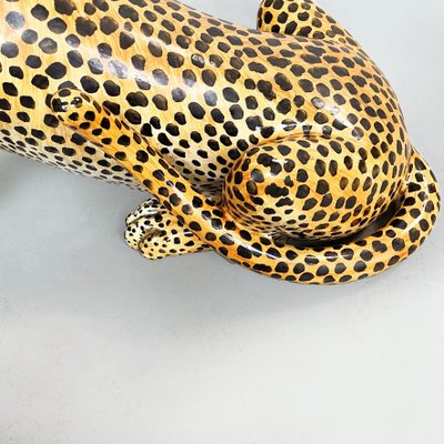 Mid-Century Modern Italian Feline Animal Cheetah Ceramic Statue, 1960s-GDD-1354956