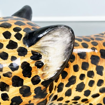 Mid-Century Modern Italian Feline Animal Cheetah Ceramic Statue, 1960s-GDD-1354956