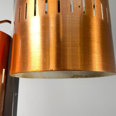 Mid-Century Modern Italian Floor Lamp in Copper, Black Metal and Marble, 1960s-GDD-1803442