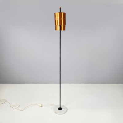 Mid-Century Modern Italian Floor Lamp in Copper, Black Metal and Marble, 1960s-GDD-1803442