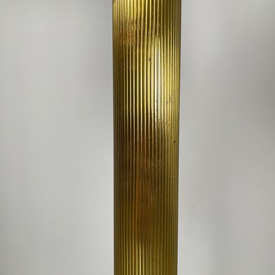 Mid-Century Modern Italian Floor Lamp in Withe Fabric Brass by Lam Bologna, 1960s-GDD-2020932