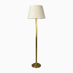 Mid-Century Modern Italian Floor Lamp in Withe Fabric Brass by Lam Bologna, 1960s-GDD-2020932