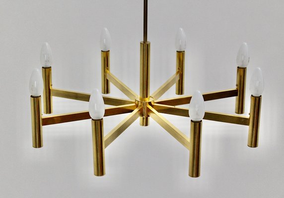 Mid-Century Modern Italian Golden Ceiling Lamp by Gaetano Sciolari, 1960s-NB-770431