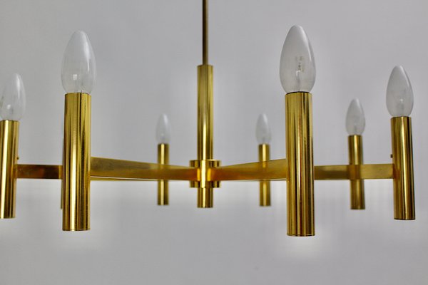 Mid-Century Modern Italian Golden Ceiling Lamp by Gaetano Sciolari, 1960s-NB-770431