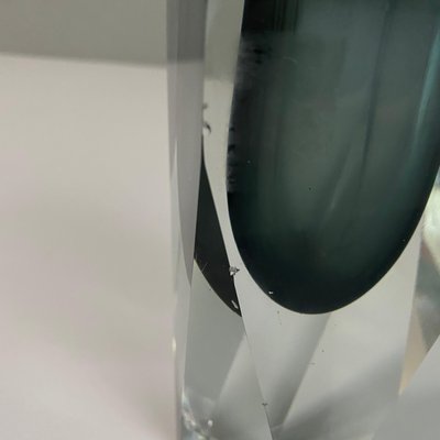 Mid-Century Modern Italian Gray Murano Glass Vase, 1970s-GDD-1328669