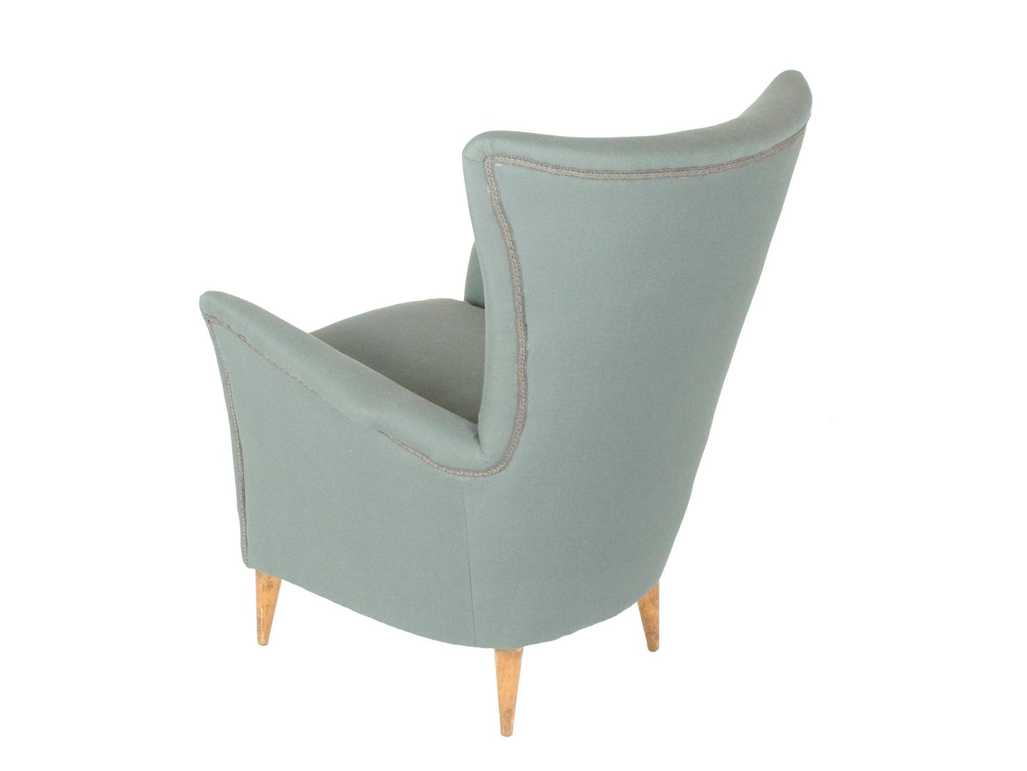 Mid-Century Modern Italian Grey Fabric and Wood Chair, 1950s