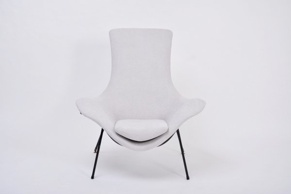 Mid-Century Modern Italian Grey Lounge Chair by Augusto Bozzi for Fratelli Saporiti-FN-935666