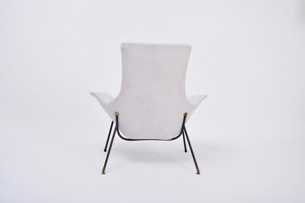 Mid-Century Modern Italian Grey Lounge Chair by Augusto Bozzi for Fratelli Saporiti-FN-935666