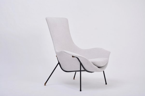 Mid-Century Modern Italian Grey Lounge Chair by Augusto Bozzi for Fratelli Saporiti-FN-935666