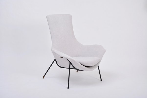 Mid-Century Modern Italian Grey Lounge Chair by Augusto Bozzi for Fratelli Saporiti-FN-935666