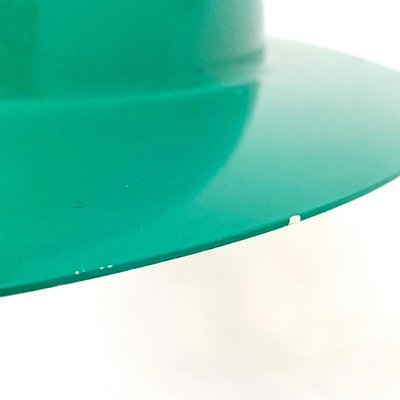 Mid-Century Modern Italian Hat-Shaped Green Metal Chandelier, 1970s-GDD-1097147