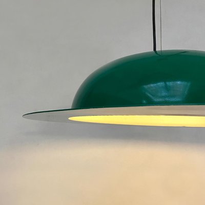 Mid-Century Modern Italian Hat-Shaped Green Metal Chandelier, 1970s-GDD-1097147