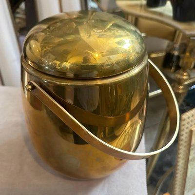 Mid-Century Modern Italian Ice Bucket in Brass, 1960s-NMK-2043744