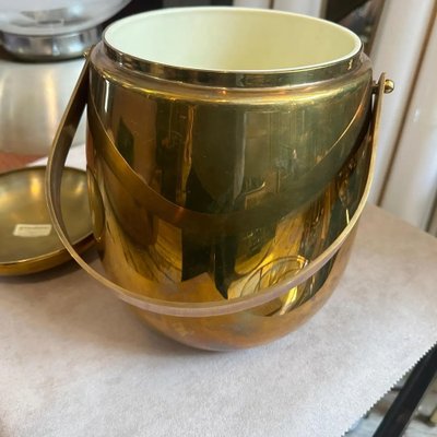 Mid-Century Modern Italian Ice Bucket in Brass, 1960s-NMK-2043744