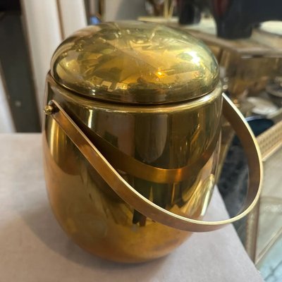 Mid-Century Modern Italian Ice Bucket in Brass, 1960s-NMK-2043744