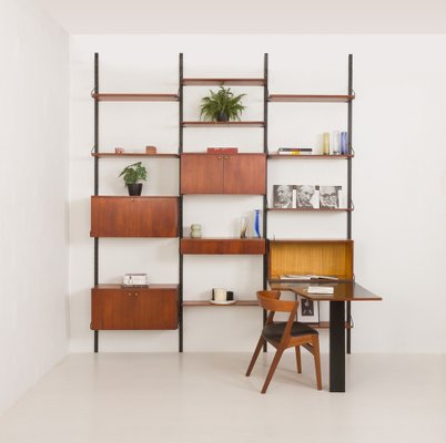 Mid-Century Modern Italian Large Wall Unit with Hidden Desk, 1960s-UE-2036248