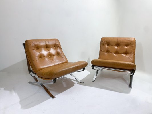 Mid-Century Modern Italian Leather Armchairs from MIM Roma, 1960s, Set of 2-FGA-1421050